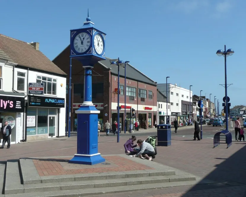Clock in the High Street, Redcar 
